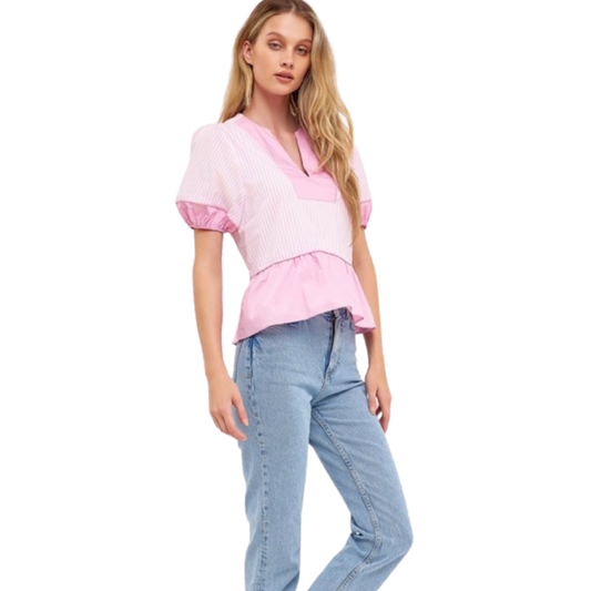 Apparel- English Factory Contrast Detail Top