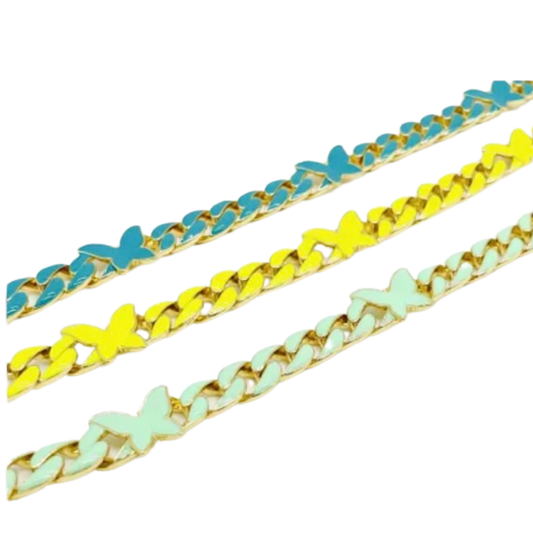 Melania Clara Fly High Butterfly Enamel Necklace