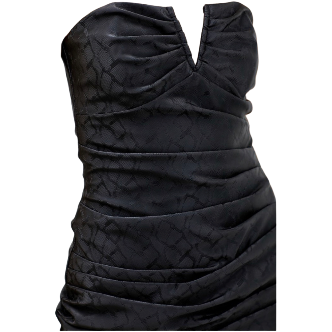 Apparel- Do+Be Vegan Leather Patterned Tube Dress