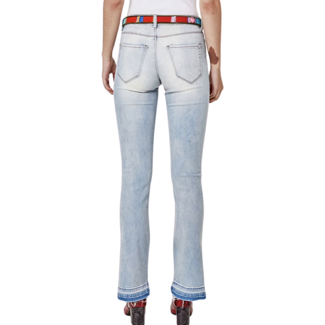 Apparel- Lola Jeans Gene Silver Lake Mid Rise Bootcut Light Wash Mid-Rise Bootcut Jeans