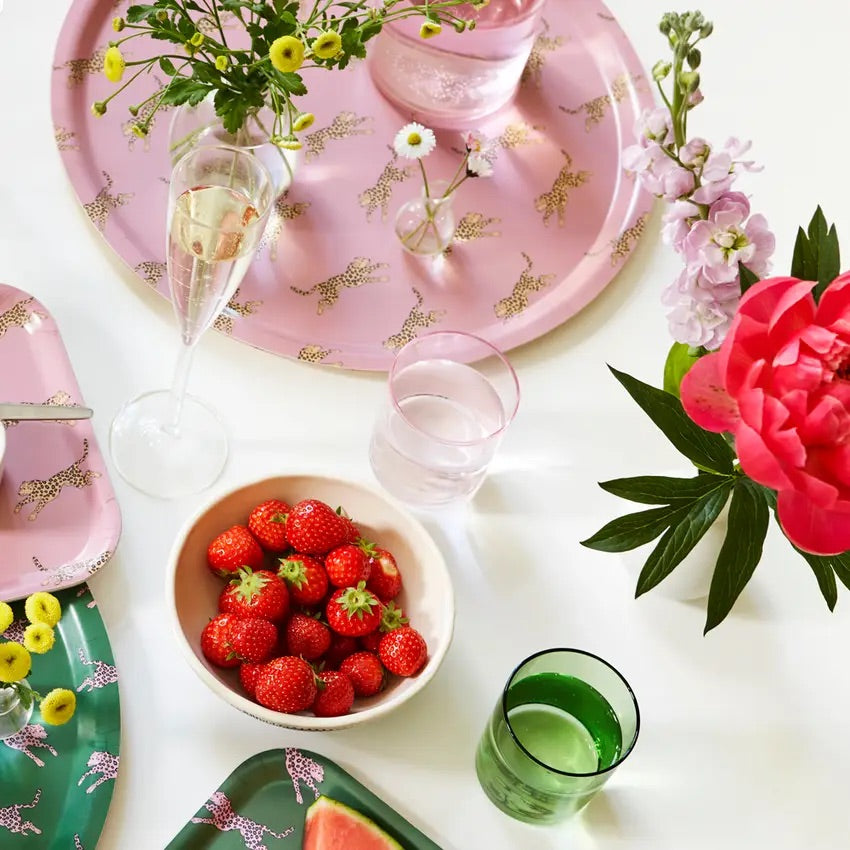 Serving Tray- Yellow Leopard Circle 38cm