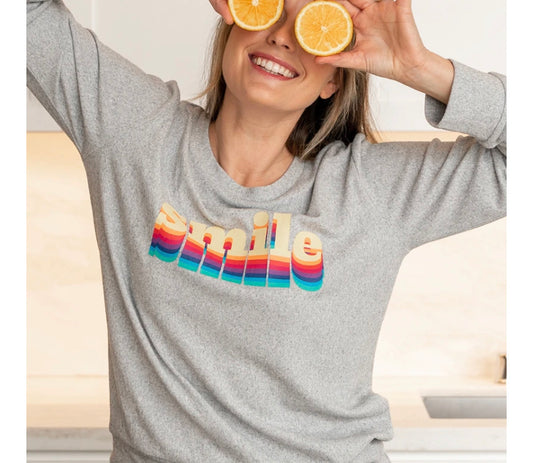 Apparel- Hello Mello Best Day Ever- Smile Lounge Top