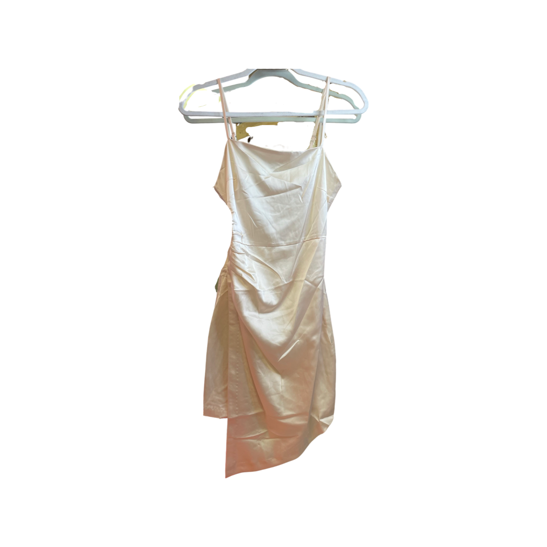 Apparel- Glam Satin Midi Dress Cream