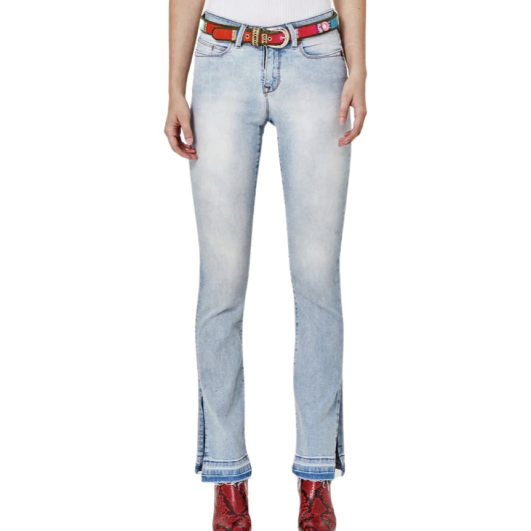 Apparel- Lola Jeans Gene Mid Rise Bootcut Light Wash Jeans