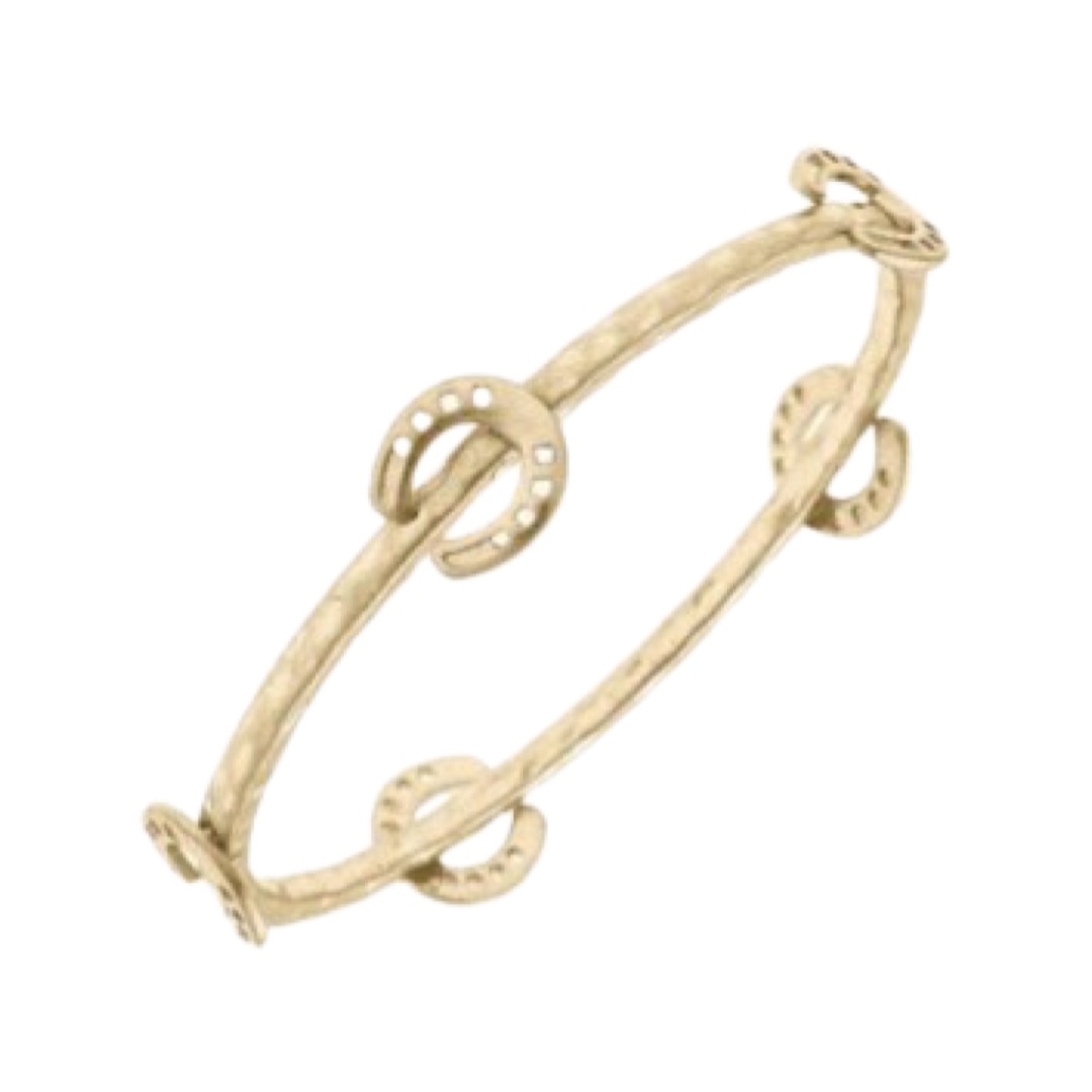 Bracelets- Canvas Kelsey Horsebit Bracelet in Worn Gold