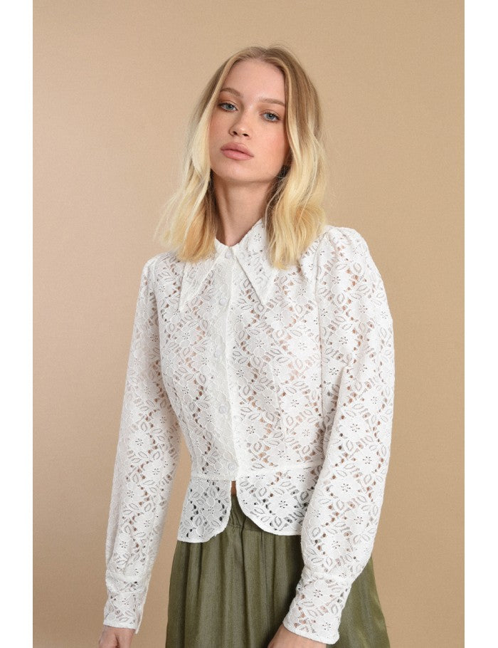 Apparel- Molly Bracken Pretty Lace Shirt