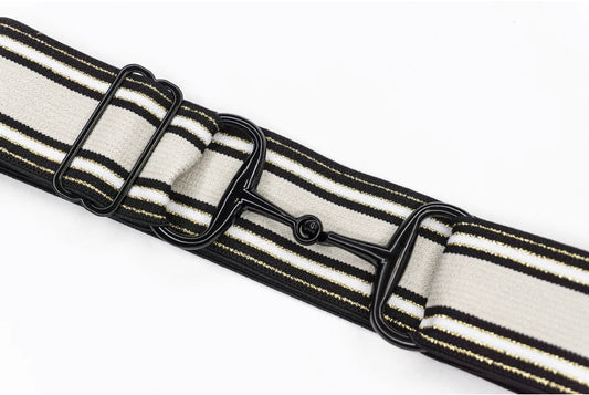 Belts- Karina 2”Black Snaffle Bit Elastic Belt
