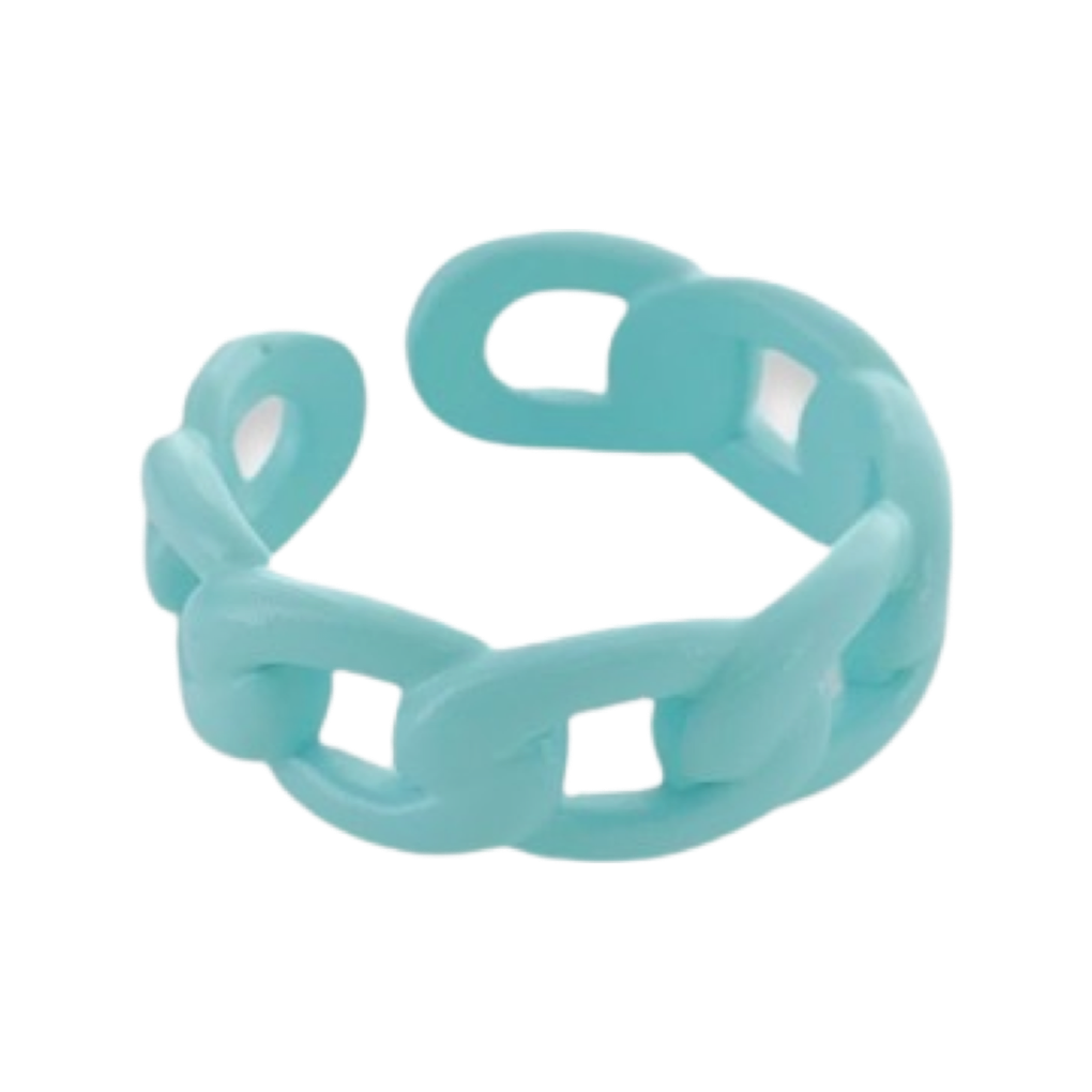 Rings- M&E Bling Enamel Chunky Curb Chain Ring