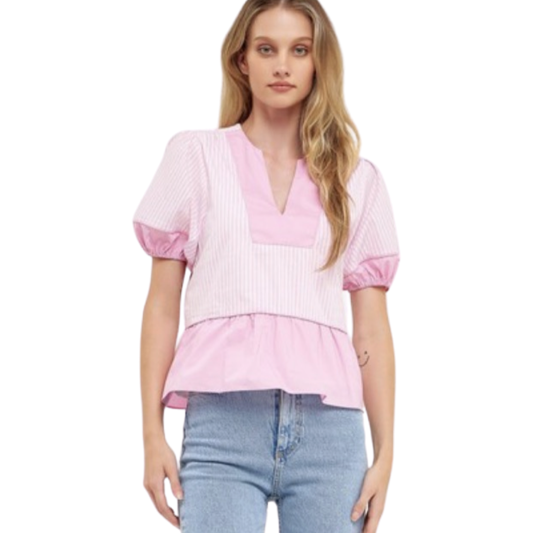 Apparel- English Factory Contrast Detail Top