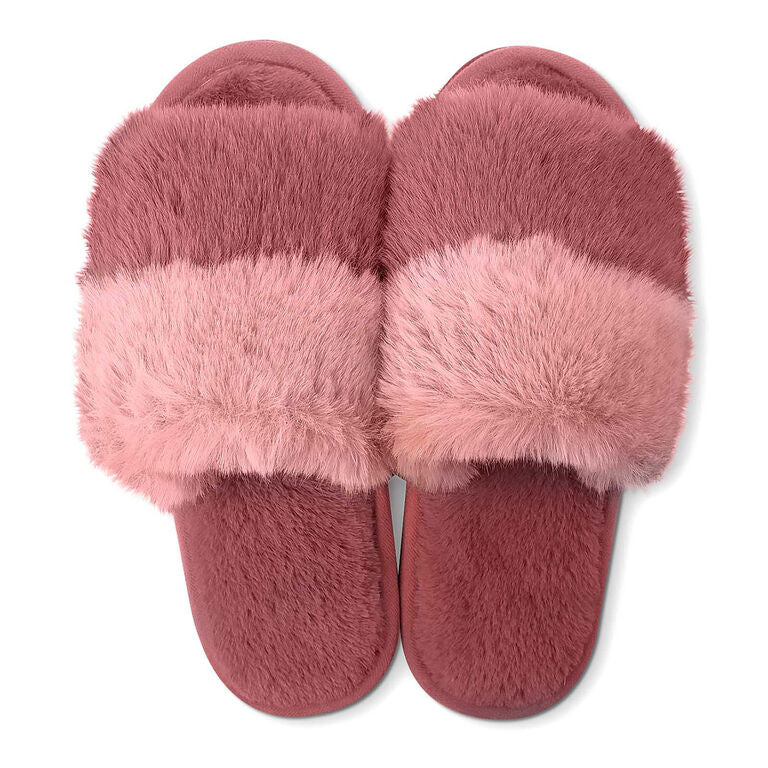 Slippers- Hello Mello Cotton Candy Puff Slippers in Berry