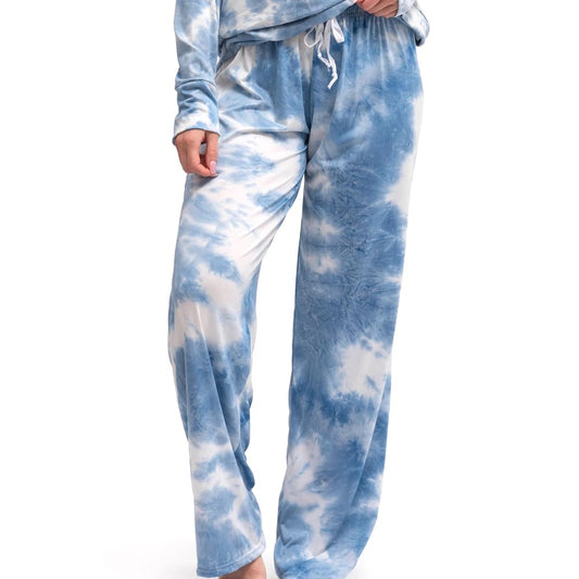 Apparel- Hello Mello Dyes The Limit Lounge Pants Blue