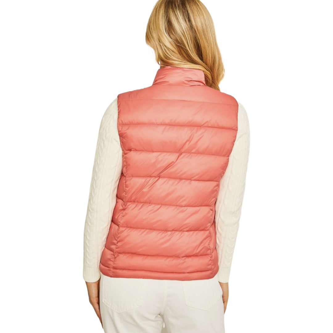 Apparel- Love Tree Woven High Neck Puffer Padded Vest