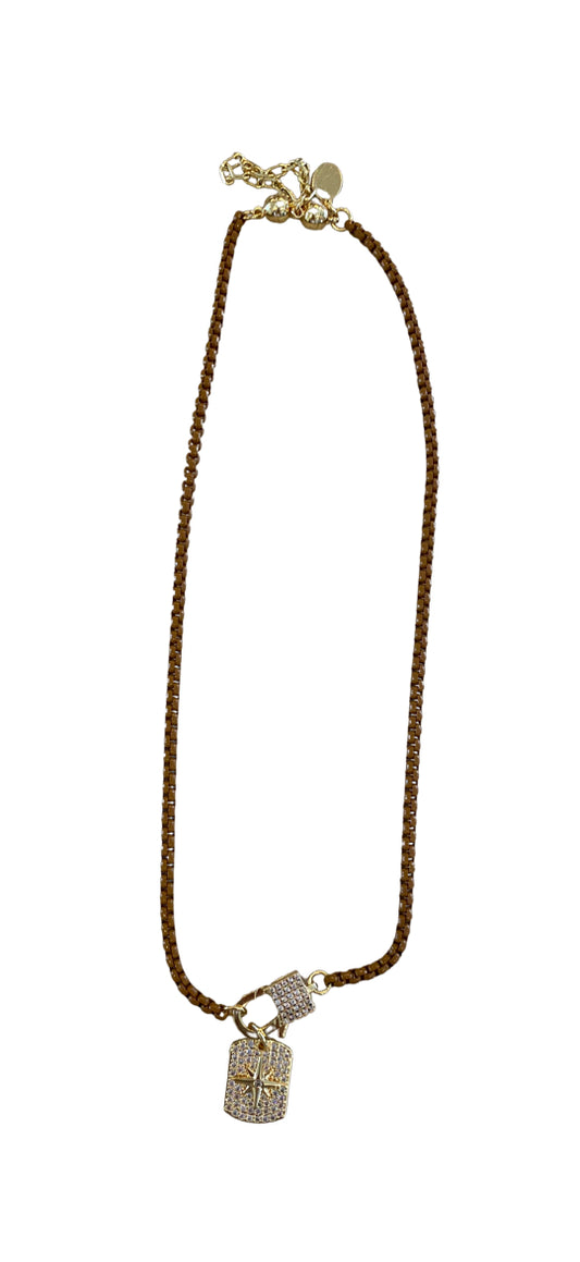 Melania Clara Mariluz Gold Necklace Mocha