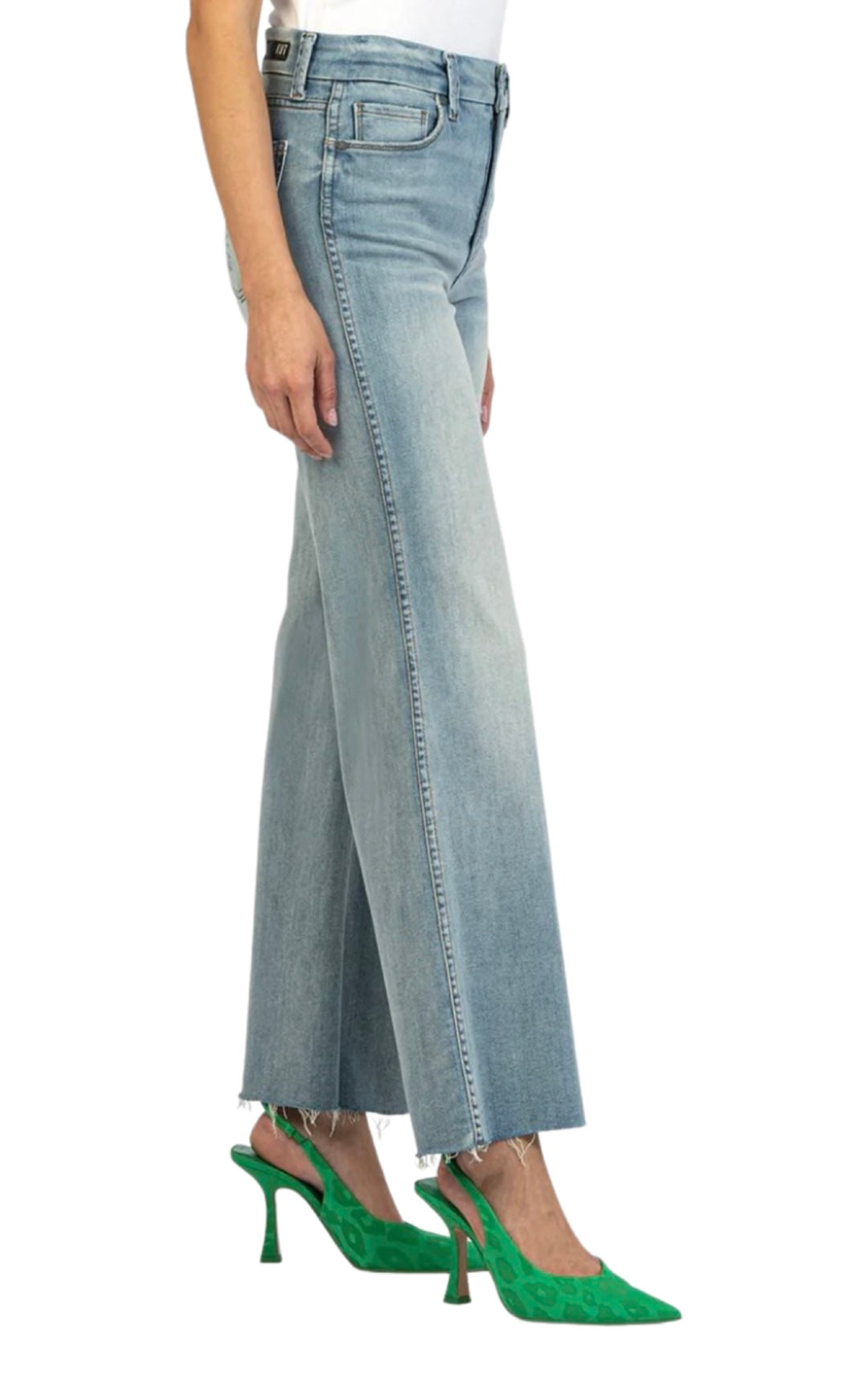 Apparel- Kut From The Kloth Meg Fab Wide Leg Raw Edge Jeans