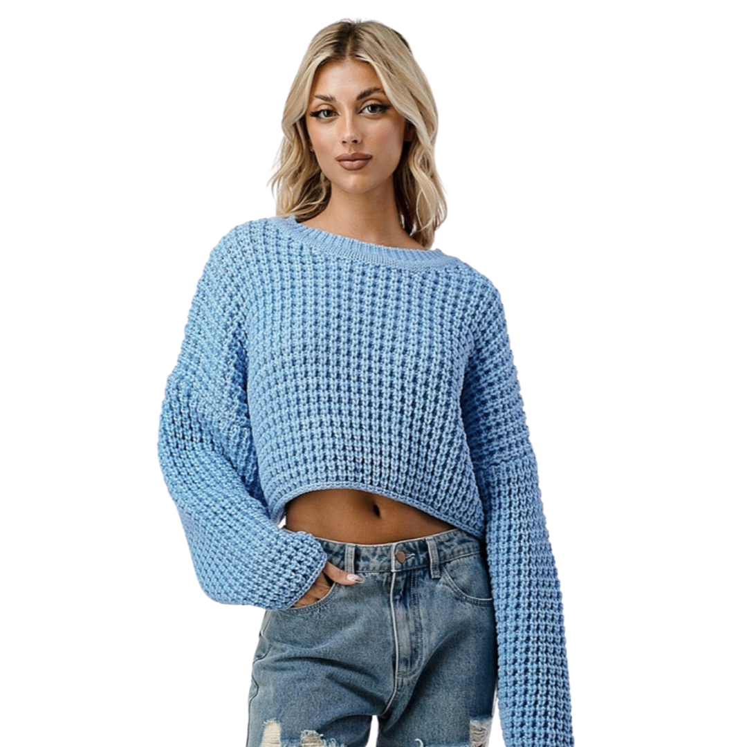 Apparel- Dance and Marvel Cropped Chunky Knit Sweater