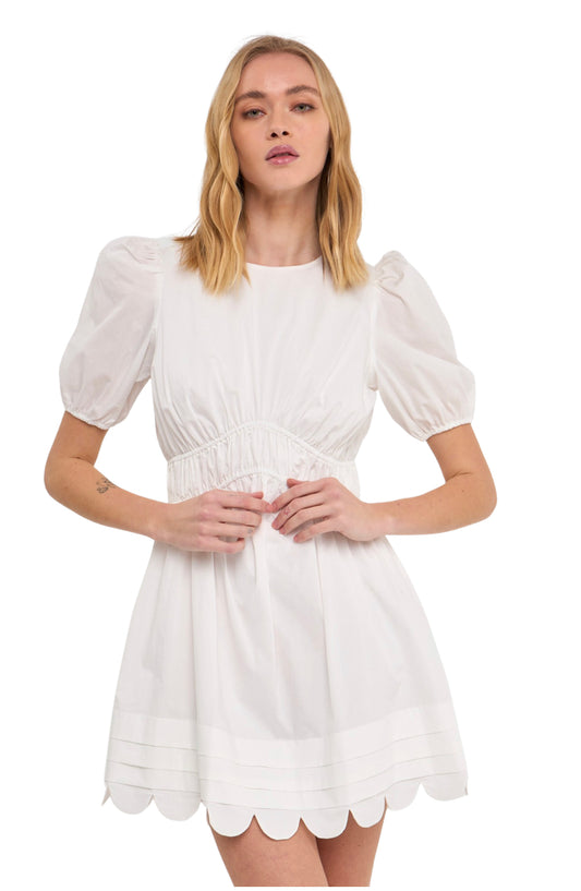 Apparel- English Factory Scalloped Detail Dress