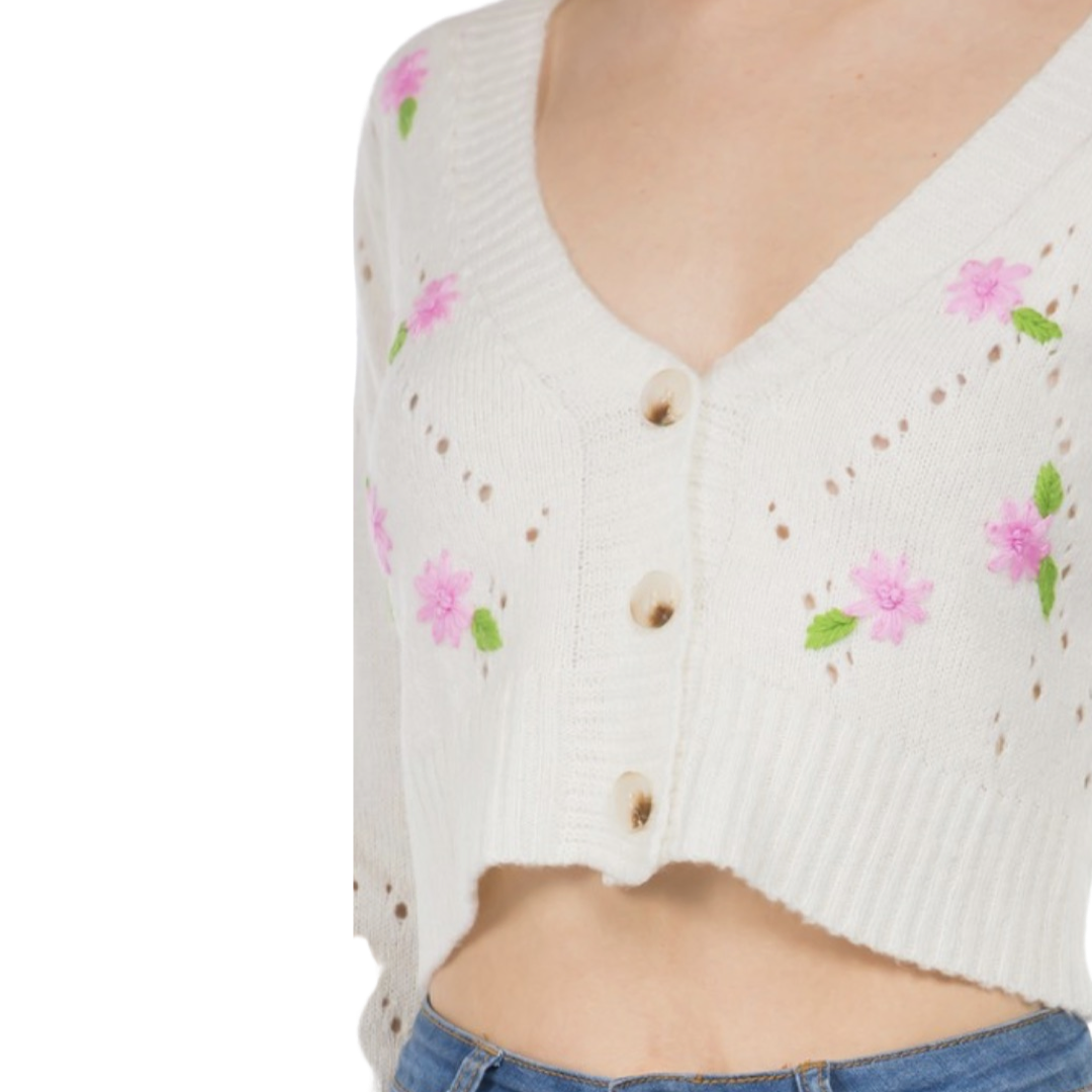 Apparel- Dreamers by Debut Summer Floral Detail Cardigan