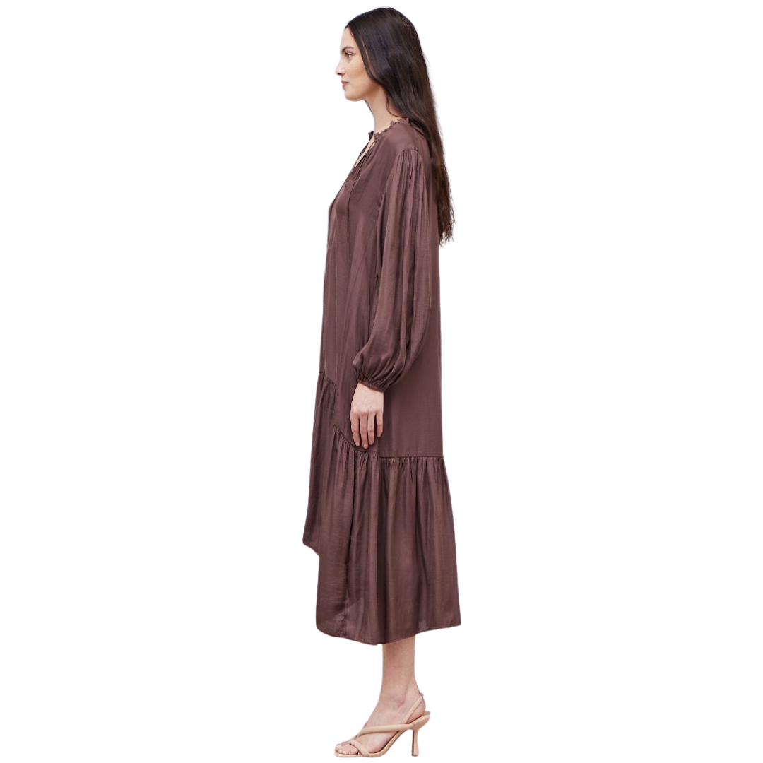Apparel- Grade and Gather Solid Maxi Dress