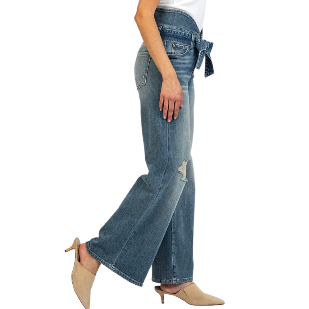 Apparel- Kut From The Kloth Jean High Rise Fab AB Double Waisted Self Belt Jeans