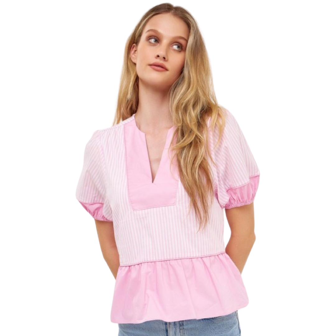 Apparel- English Factory Contrast Detail Top