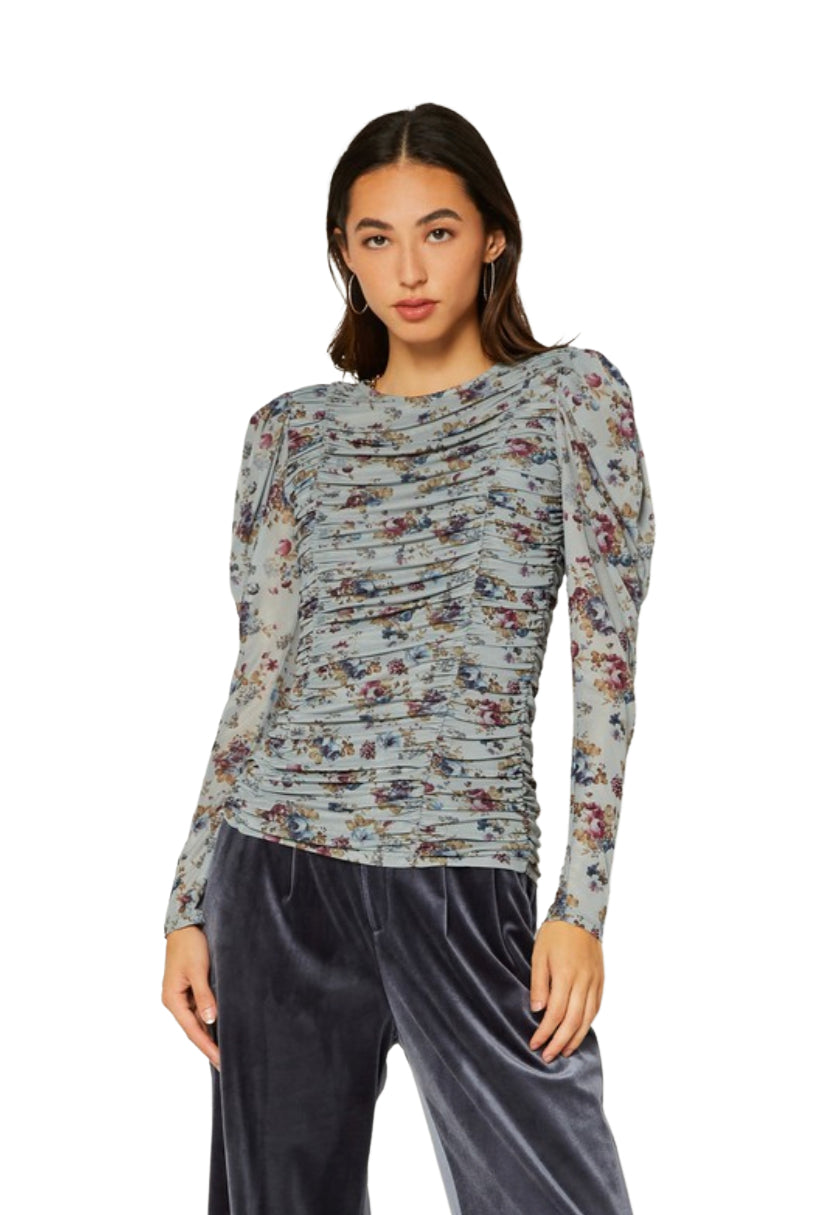 Apparel- Current Air Floral Multi Ruched Top