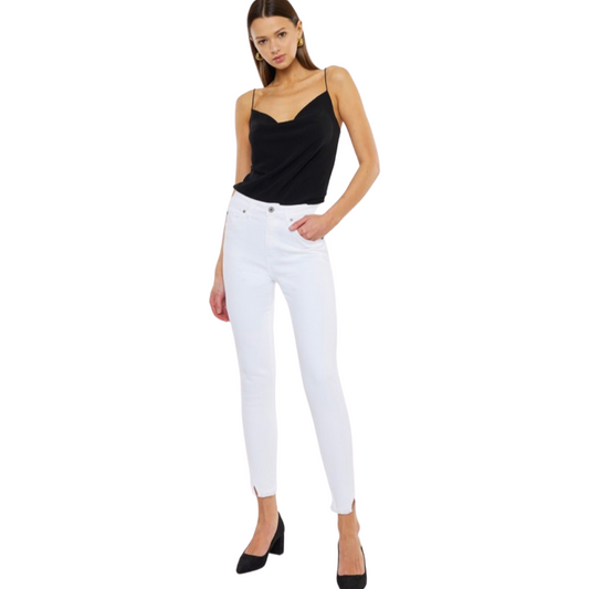 Apparel- Kan Can High Rise Ankle Moderate Skinny Jeans White