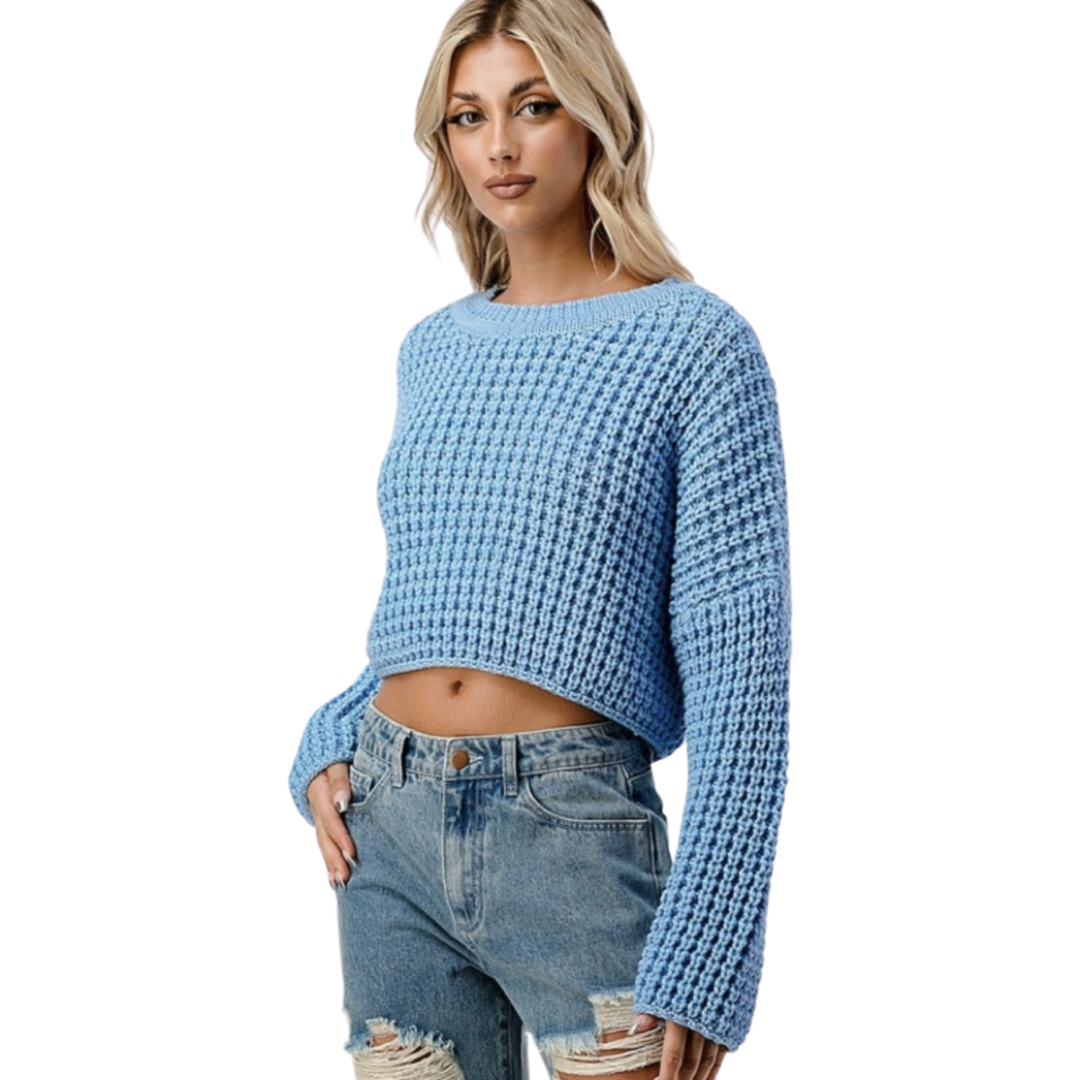 Apparel- Dance and Marvel Cropped Chunky Knit Sweater