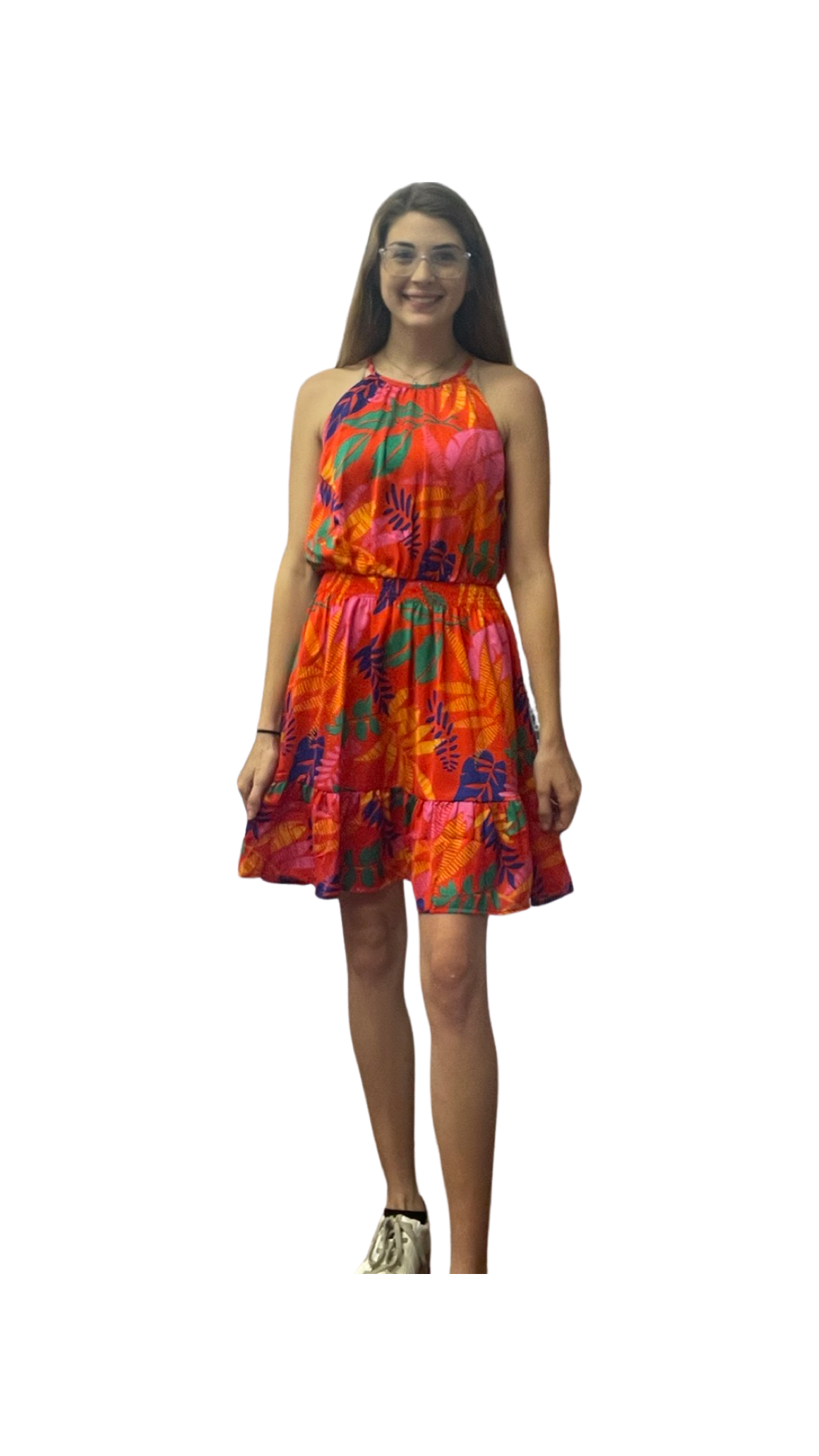 Apparel- Skies Are Blue Palm Leaf Mini Dress