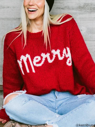Apparel- Wooden Ships Merry  Chunky Crew Sweater