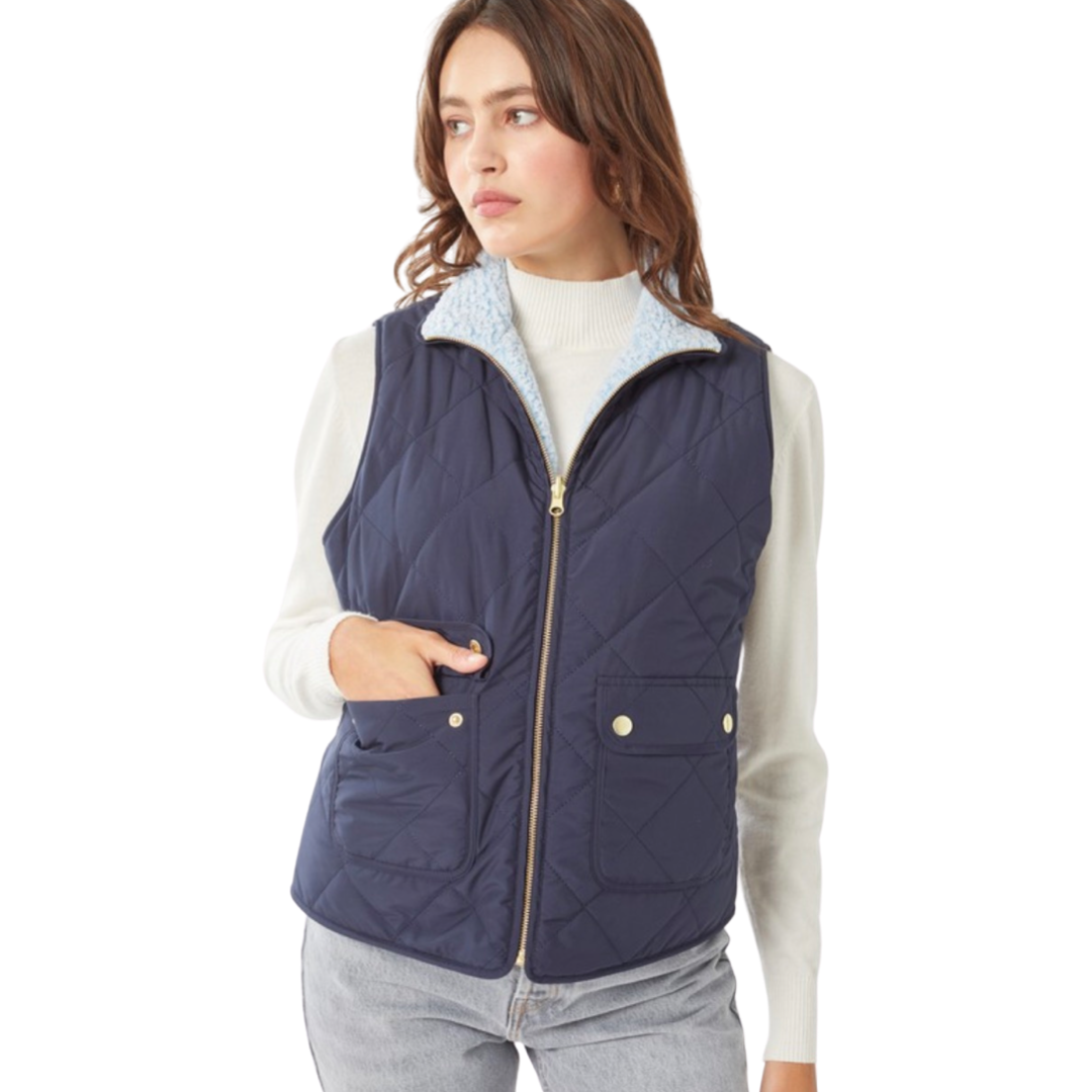 Apparel- Love Tree Reversible Quilted Padded Vest