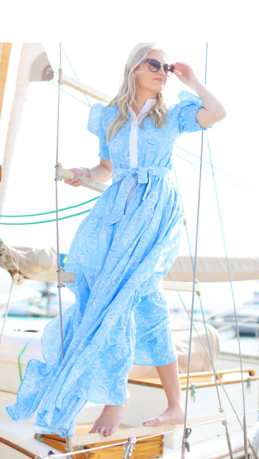 Apparel- Darlington Isle Sailboat Blue Dress