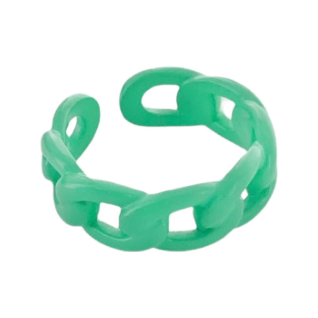 Rings- M&E Bling Enamel Chunky Curb Chain Ring