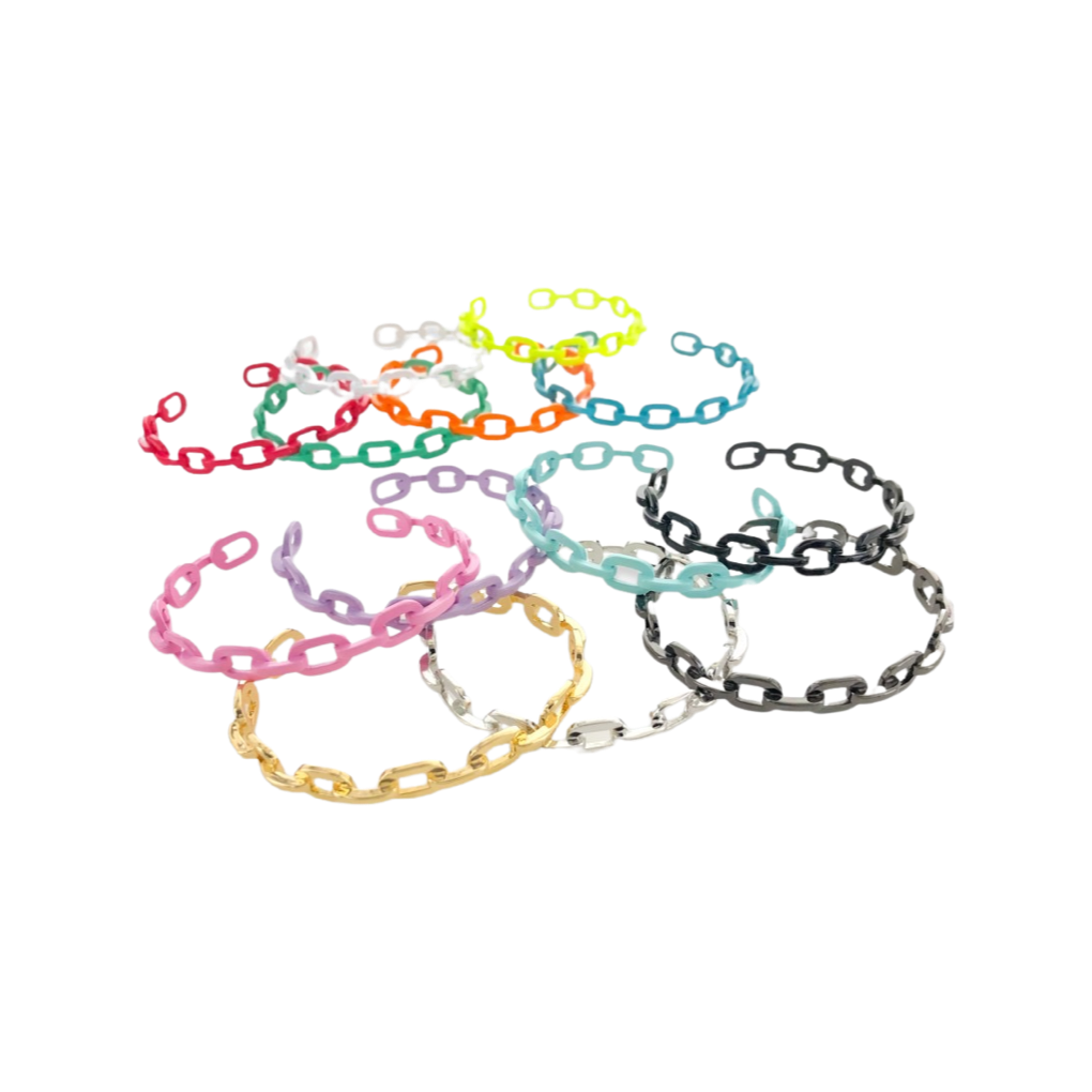 Bracelets- M&E Bling Curb Chain Cuffs