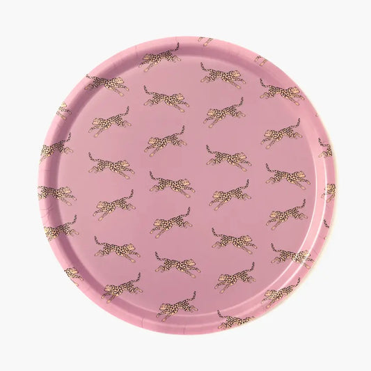 Serving Tray- Yellow Leopard Circle 38cm