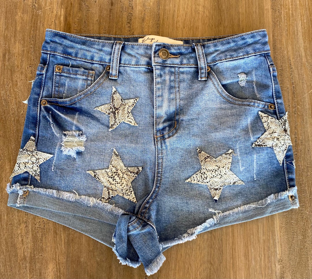 Apparel- Vintage Havana Denim Shorts with Stars