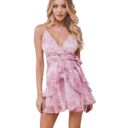 Apparel- One and Only Ruffle Surplice Mini Dress