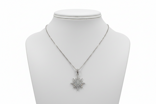 Necklaces- M&E Bling Starburst Necklace with Crystals