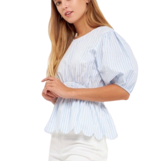 Apparel- English Factory Striped Woven Blouse