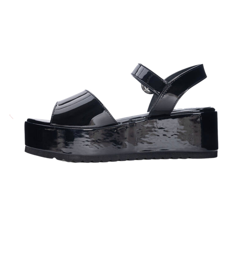 Shoes- Chinese Laundry Jump Out Sandal in Patent Black
