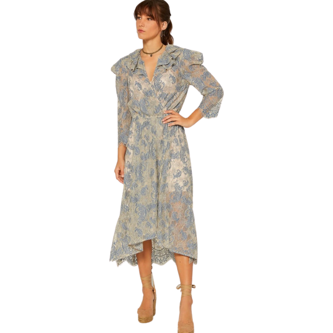 Apparel- Current Air Floral Lace Midi Dress