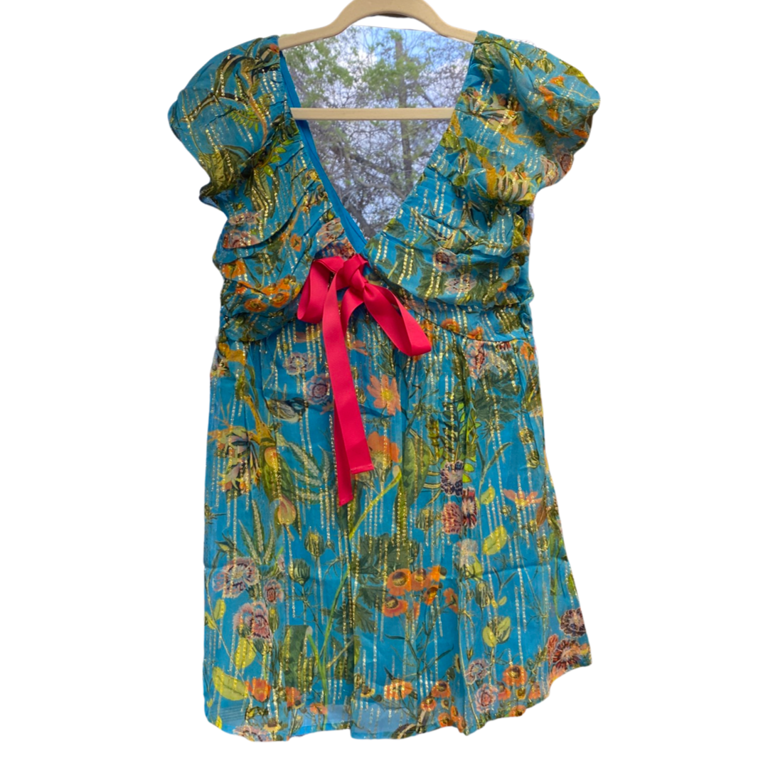 Apparel- Just Bellina Blue Floral Mini Dress