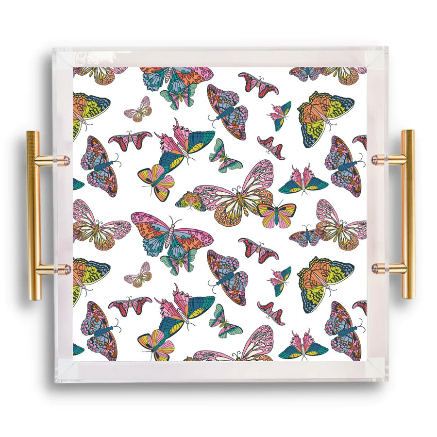 M&E Home Collection- Tart By Taylor Butterfly Kisses Large Tray