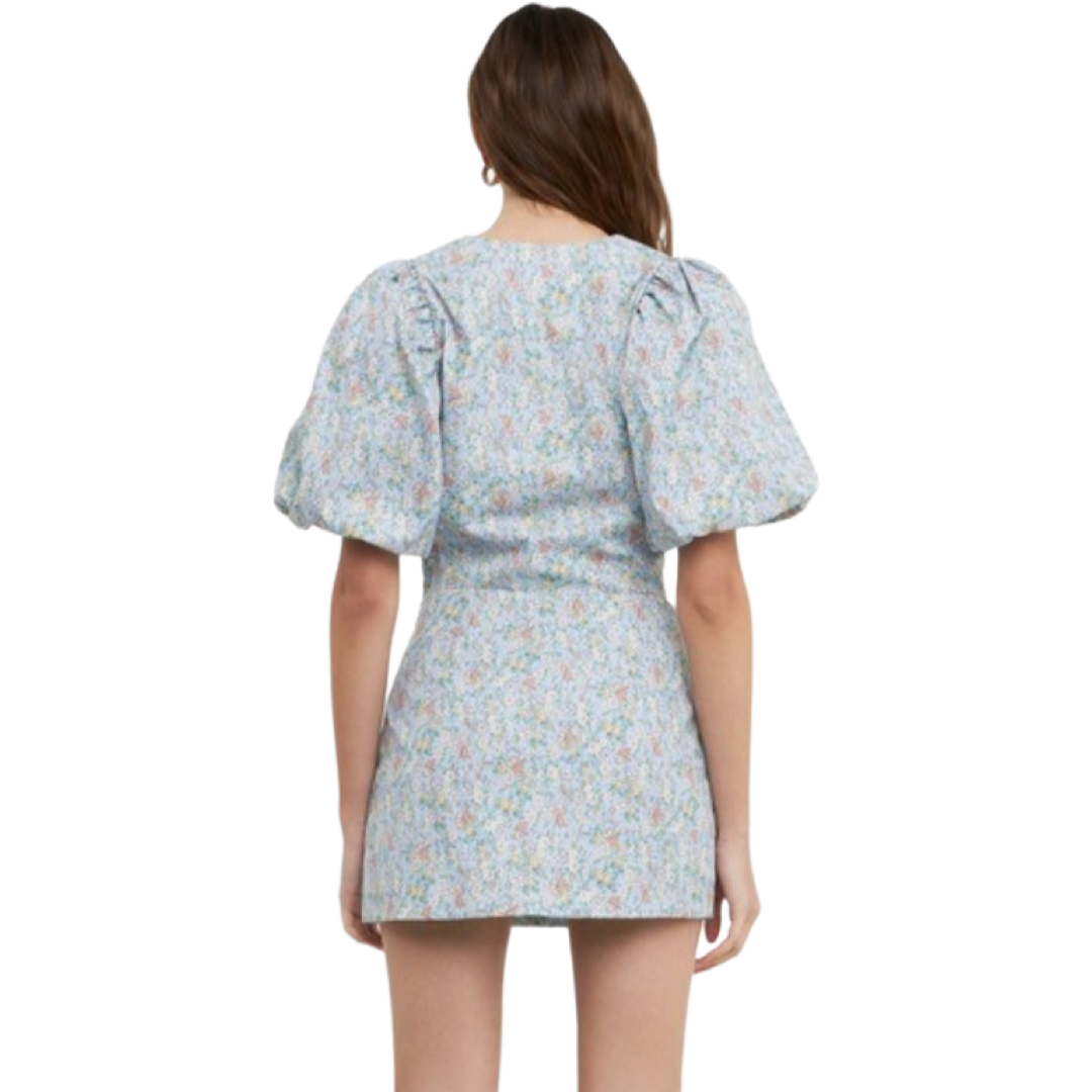 Apparel- Endless Rose Floral Puff Sleeve Crop Top