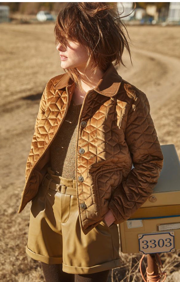 Apparel- Molly Bracken Quilted Velvet Jacket