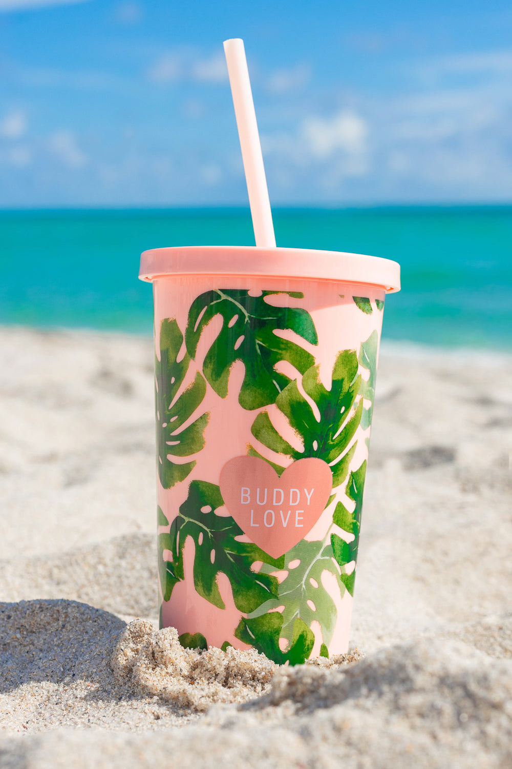 Gifts- Buddy Love Palm Tumbler With Straw