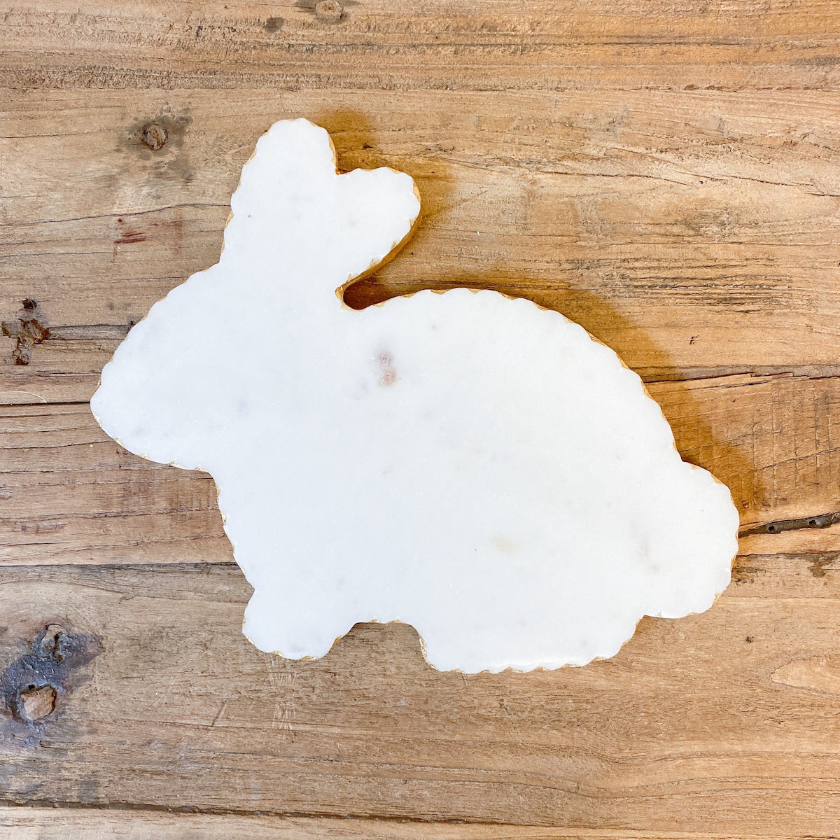 Bunny Shaped Marble Serving Board 8.5x10x5 White/Natural