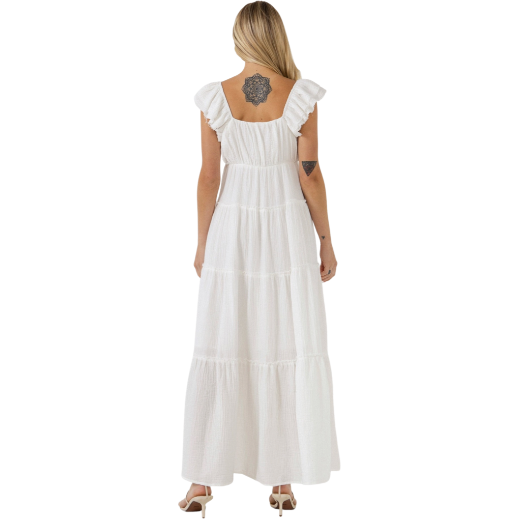 Apparel- Free the Roses Maxi Sweetheart with Raw Edge Detail