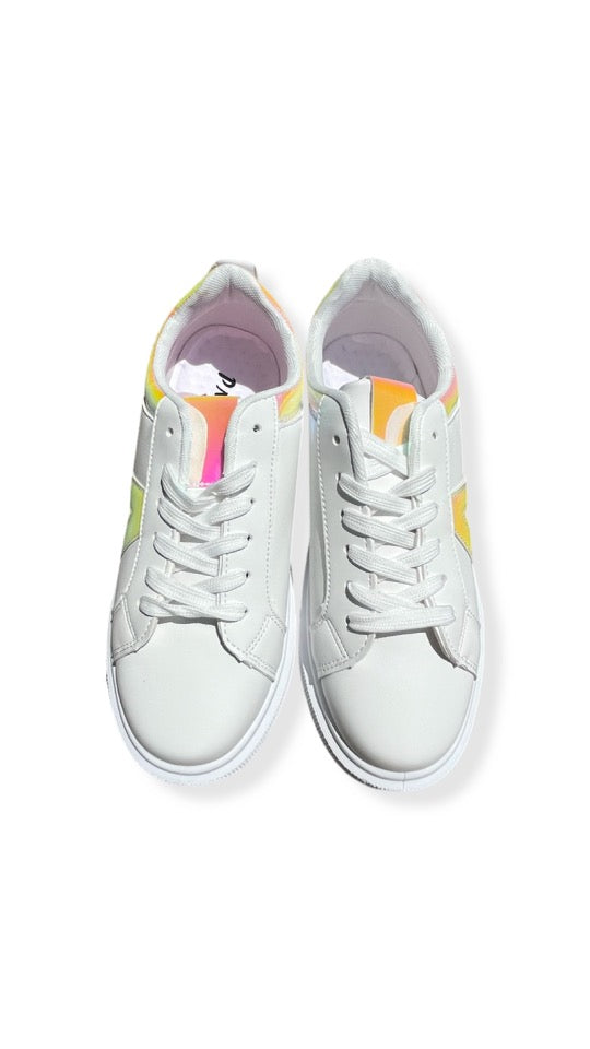 Sneakers- Holographic Color Block Sneakers