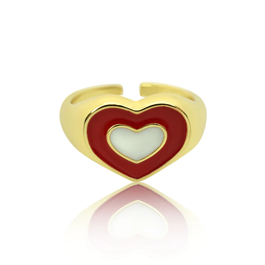 Rings- M&E Bling Heart Shaped Multi-Colored Rings