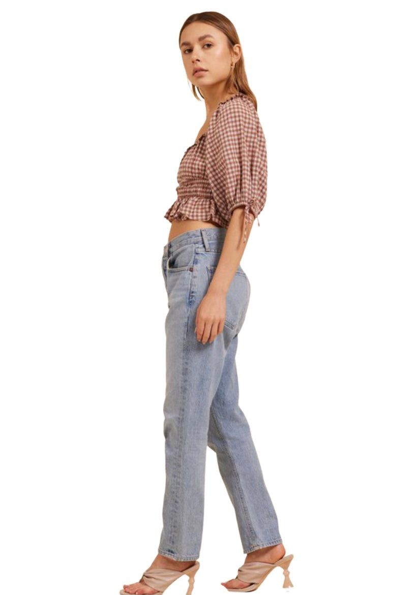 Apparel- Moodie Gingham Cropped Top